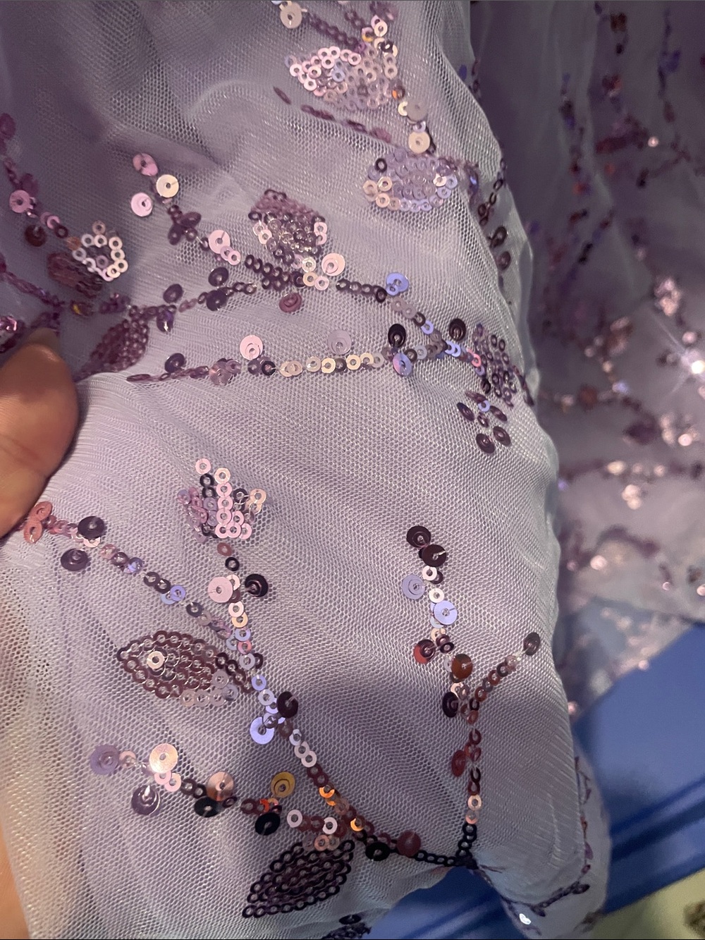 Simple Lilac Ruffle Mesh Dress - Picture 4 of 7
